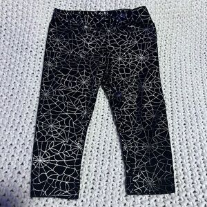18m Black Legging Silver Web Halloween Kid Girl